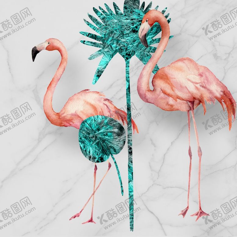 编号：51189510101126504123【酷图网】源文件下载-火烈鸟少女心装饰画