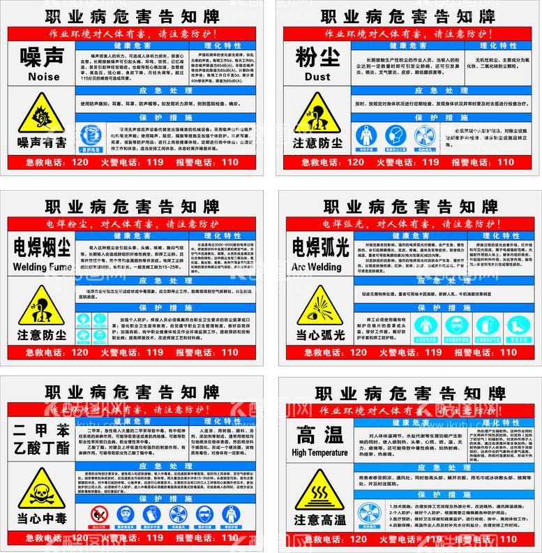 编号：22942411211931081980【酷图网】源文件下载-职业病危害告知牌