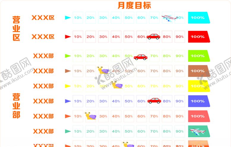 编号：54255509191152571249【酷图网】源文件下载-企业员工业绩进度表