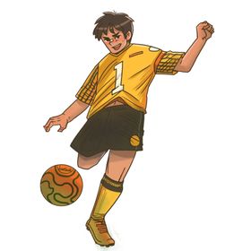 踢足球男孩人物形象