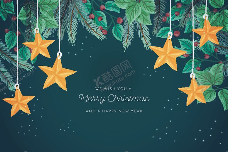 编号：63795609201006549286【酷图网】源文件下载-圣诞节平安夜手绘礼物星