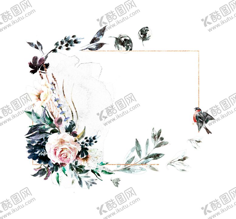 编号：63009509181714068104【酷图网】源文件下载-水彩花朵花边装饰