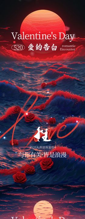 520情人节七夕告白海报