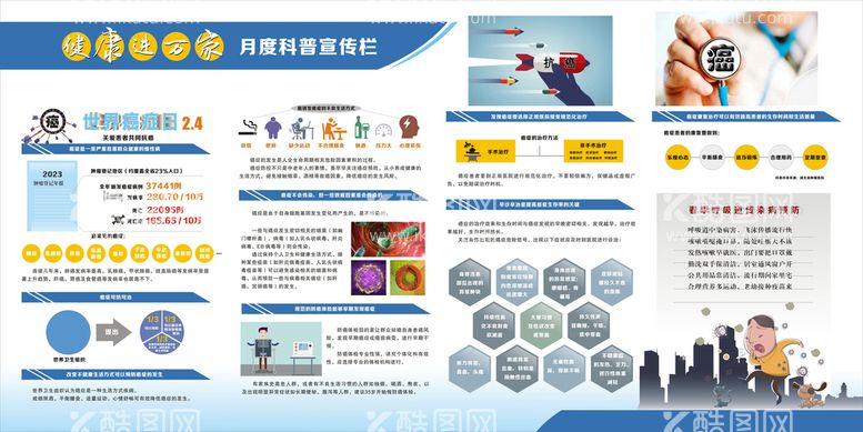 编号：18630210101346535634【酷图网】源文件下载-健康进万家系列癌症宣传栏