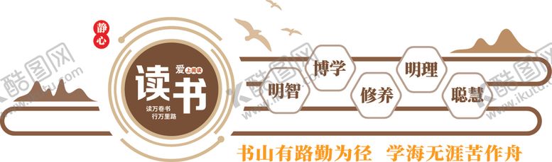 编号：84997007020053512105【酷图网】源文件下载-读书室文化墙