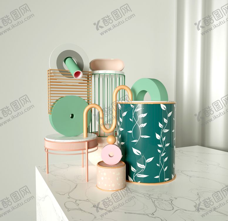 编号：81202510081612491567【酷图网】源文件下载-c4d电商促销场景模型oc渲染