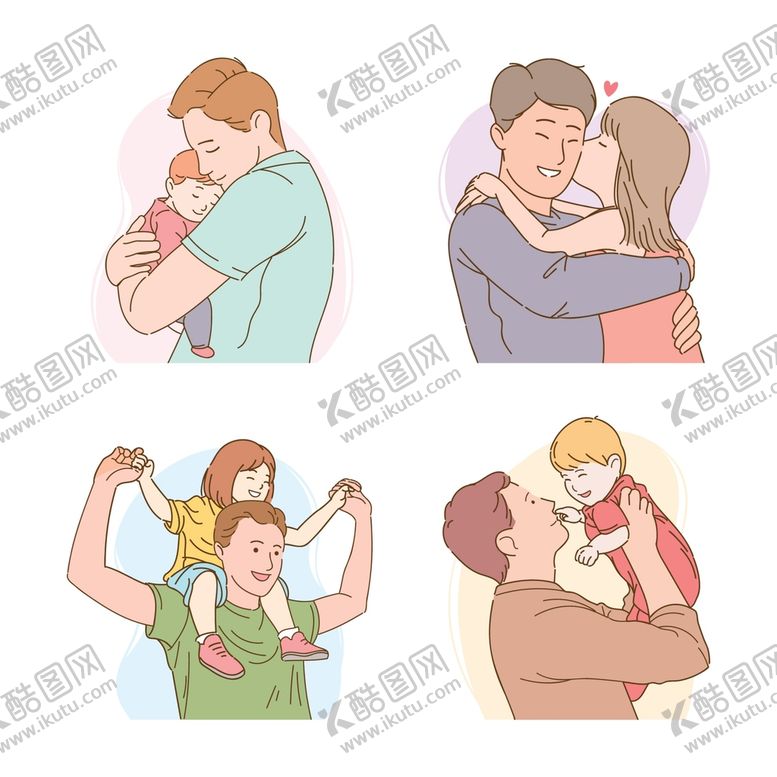 编号：95236101210416555524【酷图网】源文件下载-父亲节插画