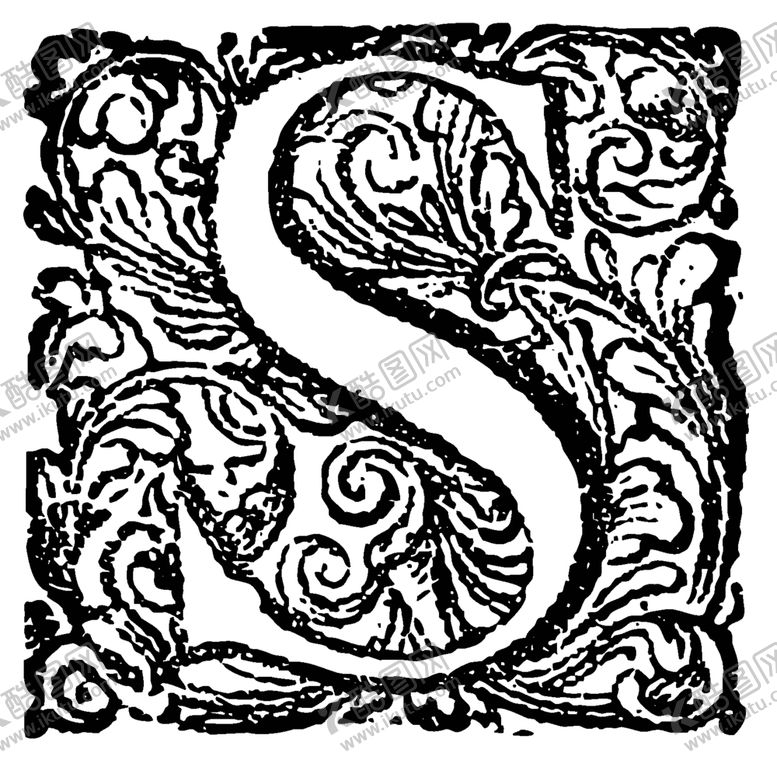 编号：28135810220328193649【酷图网】源文件下载-矢量英文复古装饰字母素材