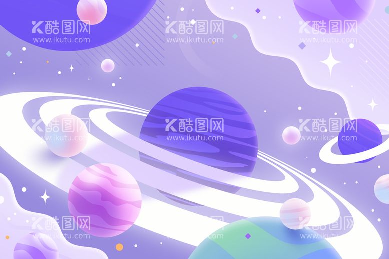 编号：90624810020056093190【酷图网】源文件下载-矢量渐变星球背景