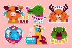 可爱动物表情贴纸集合