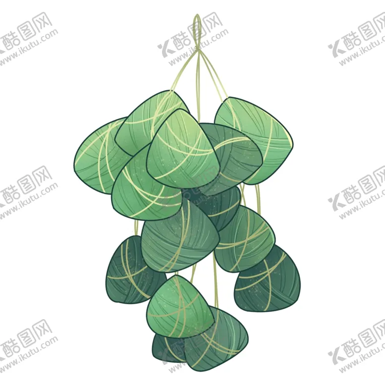 编号：21276807010604184478【酷图网】源文件下载-端午节粽子绿色插画可爱海报素材