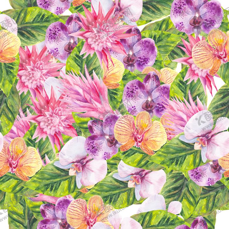 编号：41137209282332242704【酷图网】源文件下载-夏日水彩绘画花朵背景