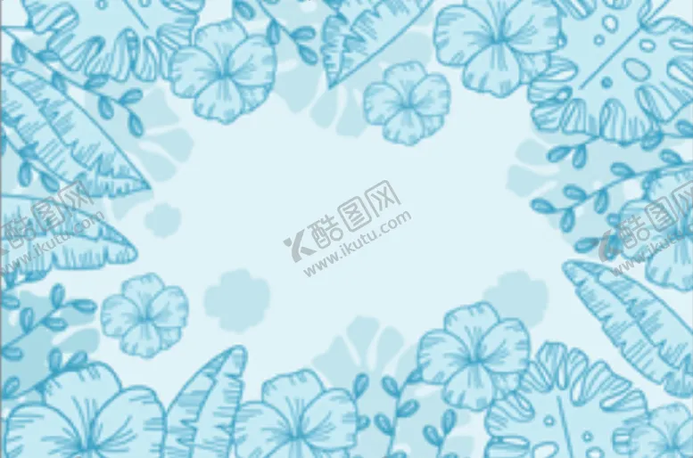 编号：75306809290233560489【酷图网】源文件下载-夏日蓝色花朵手绘素材