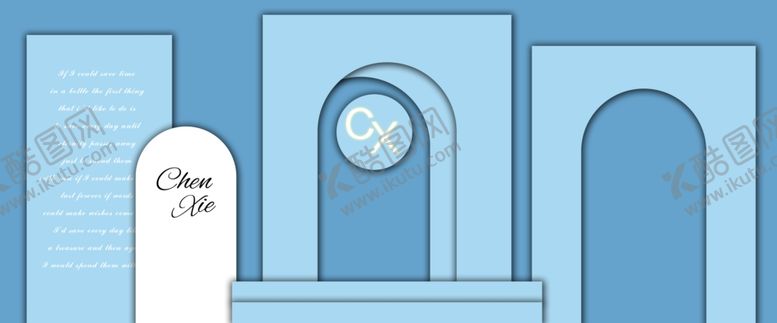 编号：83438411250128401449【酷图网】源文件下载-浅蓝色婚礼蓝白婚礼婚礼舞台