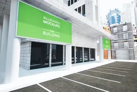 户外广告样机设计擎天柱牌效果贴图