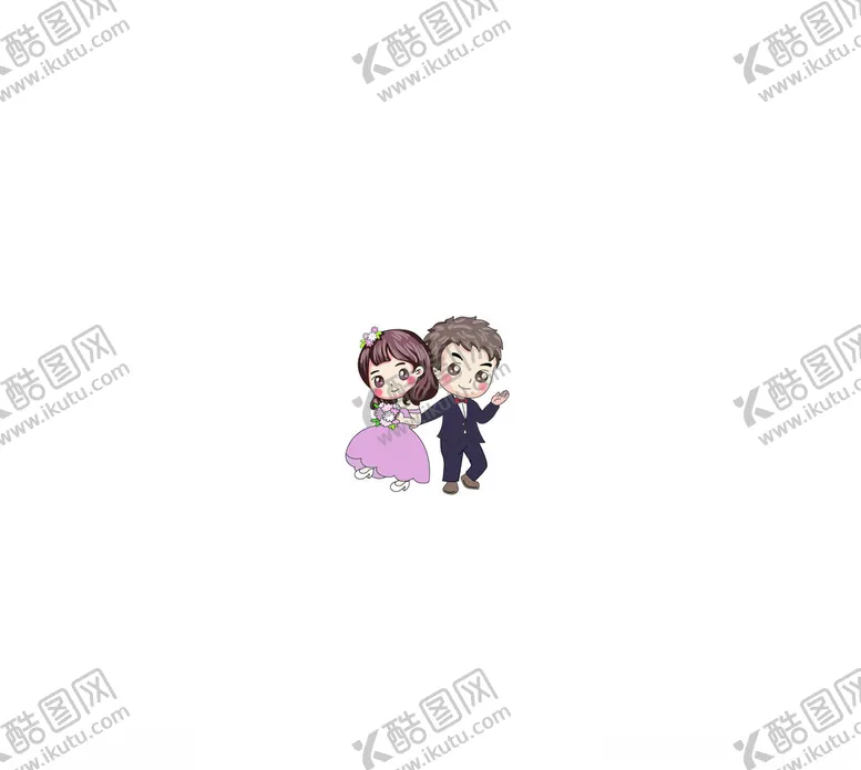 编号：28471902041842366898【酷图网】源文件下载-卡通婚纱照插画