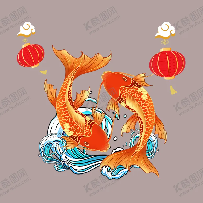 编号：42965010061142251896【酷图网】源文件下载-国潮锦鲤素材  