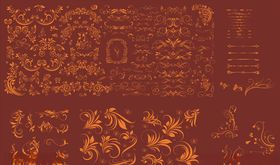 分界线金色欧式花纹分割线矢量图