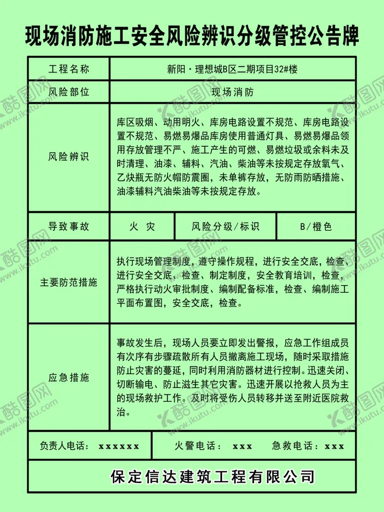 编号：98939502112113114265【酷图网】源文件下载-分级管控公告牌