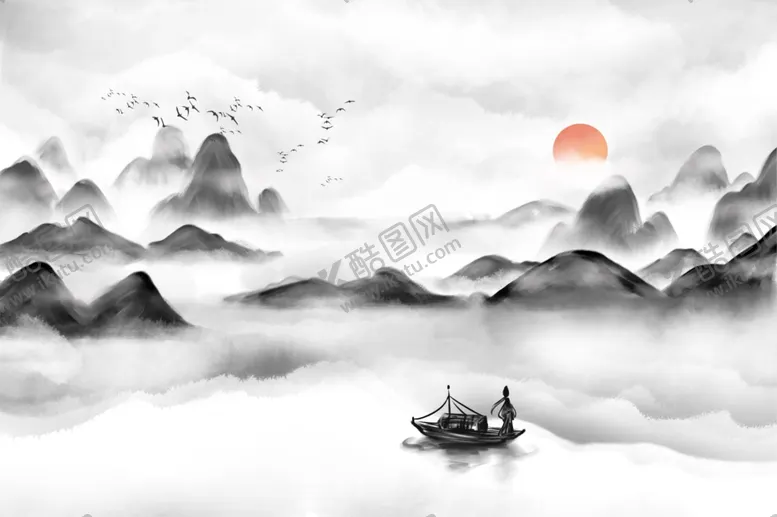编号：14740202210219409835【酷图网】源文件下载-水墨山水意境背景