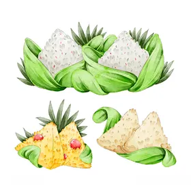 卡通粽子糯米传统食物节庆食物