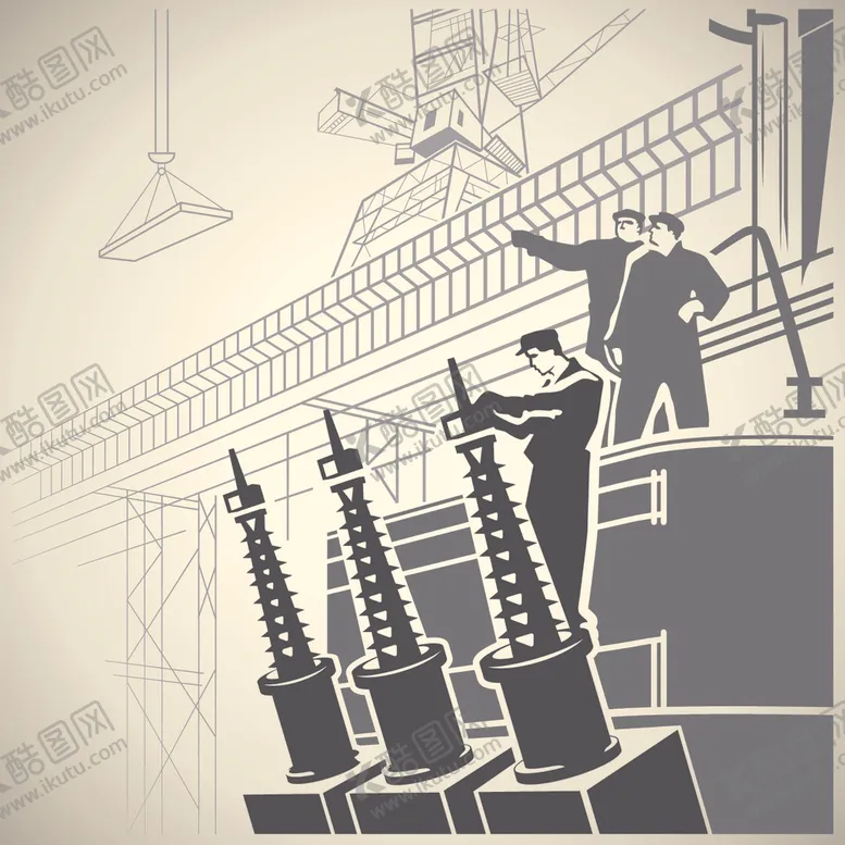 编号：30366009091759483406【酷图网】源文件下载-建筑工地卡通手绘黑白线框图素材