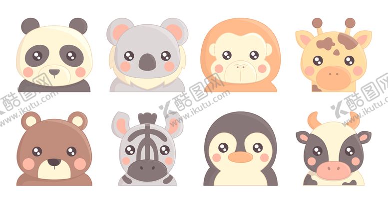 编号：51153010311540032571【酷图网】源文件下载-可爱动物卡通矢量插画