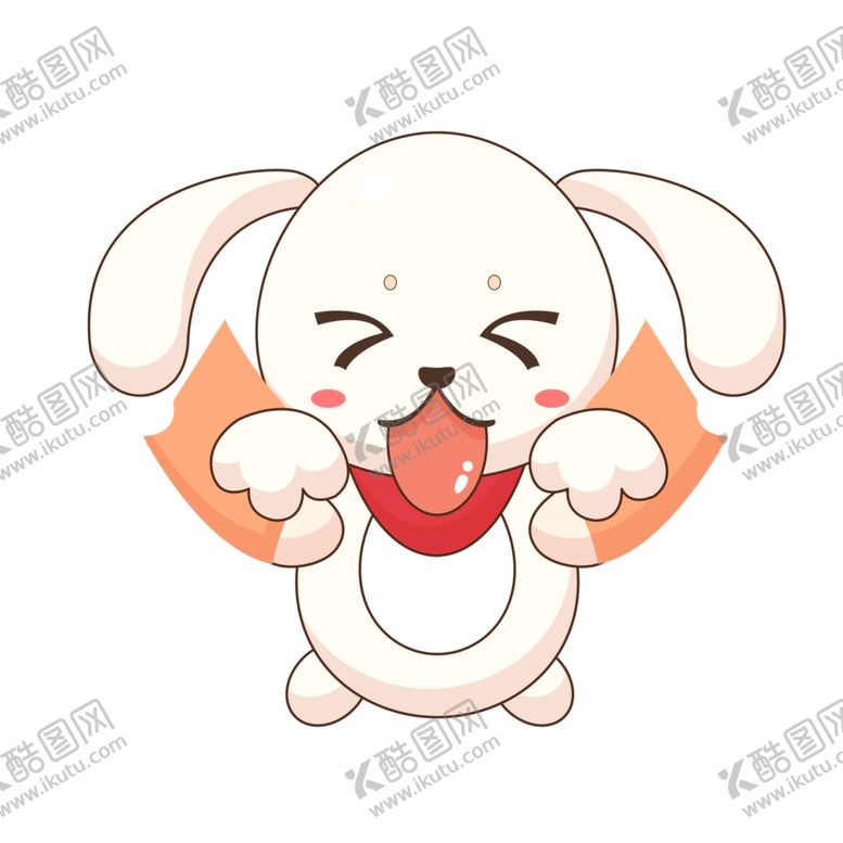 编号：56163105070312542389【酷图网】源文件下载-可爱的白色小狗插画