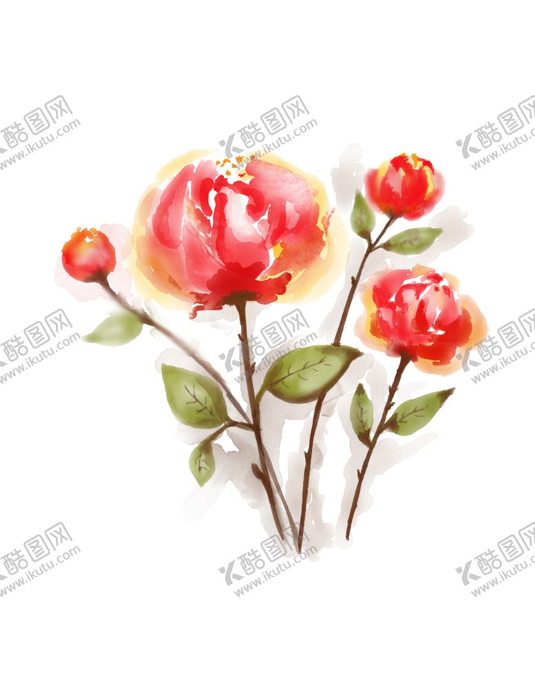 编号：47316709240503051025【酷图网】源文件下载-水彩花