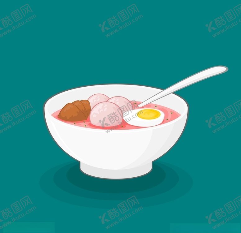 编号：87460411010511318054【酷图网】源文件下载-汤圆荷包蛋插图