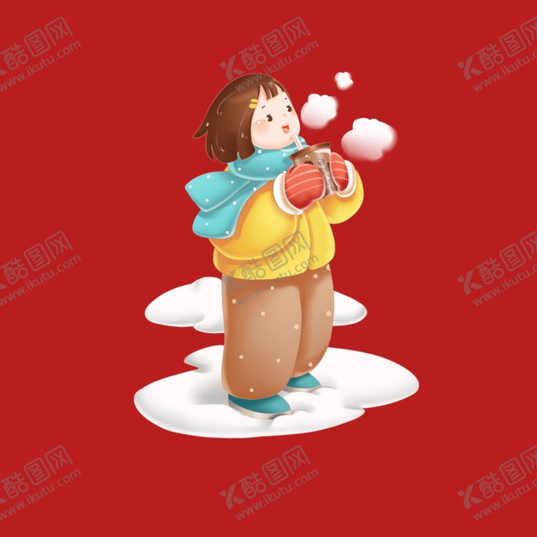 编号：32683101170443302420【酷图网】源文件下载-手绘冬季人物