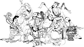 古代人物骑马场景图