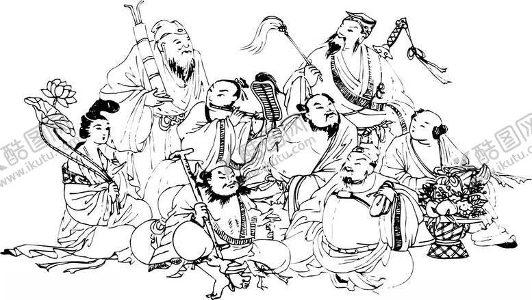 编号：61718604171335285939【酷图网】源文件下载-古代人物骑马场景图