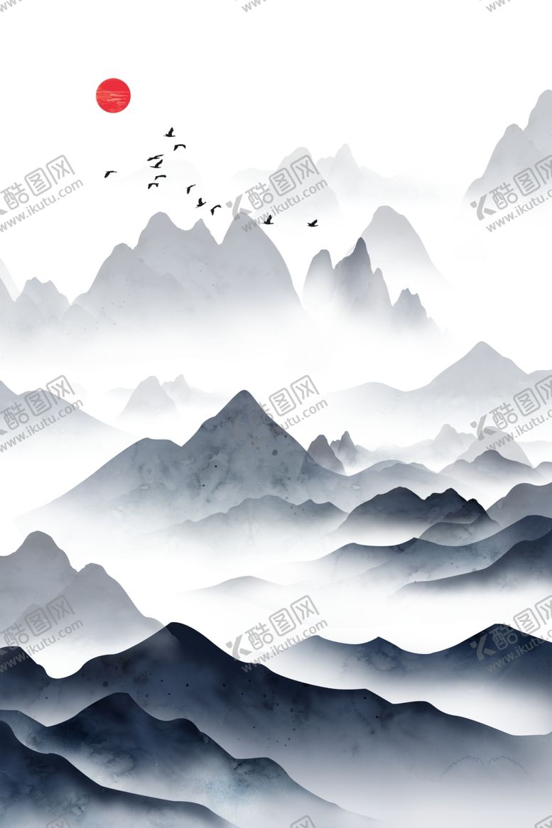 编号：23481207072011276222【酷图网】源文件下载-山水画水墨山水画意境山水画