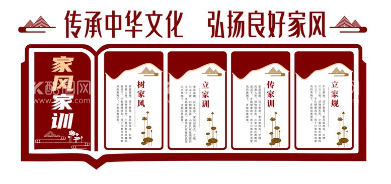 编号：14658009181254352859【酷图网】源文件下载-家风家训文化墙制度造型