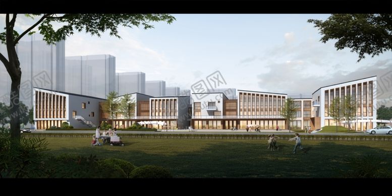 编号：89472507132244215492【酷图网】源文件下载-小学学校幼儿园建筑外观设计案例