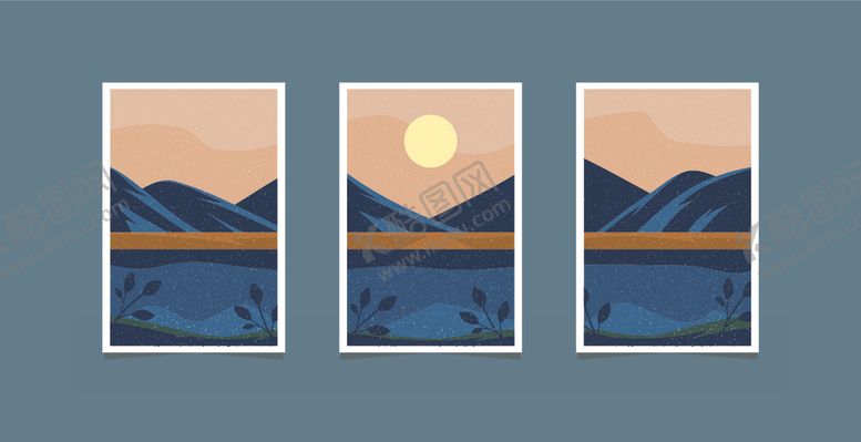 编号：13285010120327042683【酷图网】源文件下载-山水与落日美景