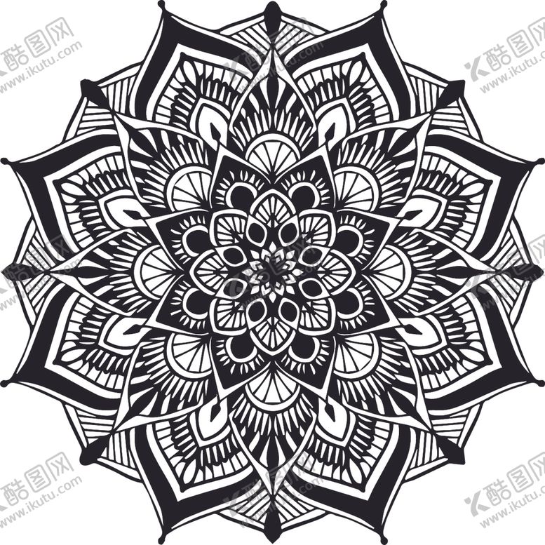 编号：64505010020442414030【酷图网】源文件下载-曼陀罗花纹