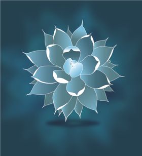 AI插画渐变花蓝灰色