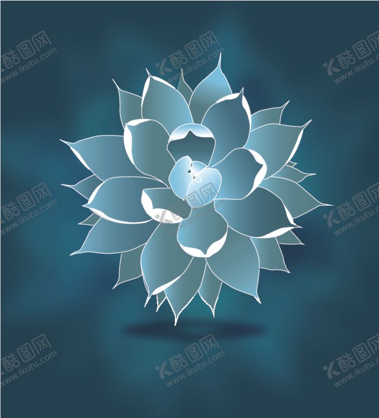 编号：20686007041120232358【酷图网】源文件下载-AI插画渐变花蓝灰色
