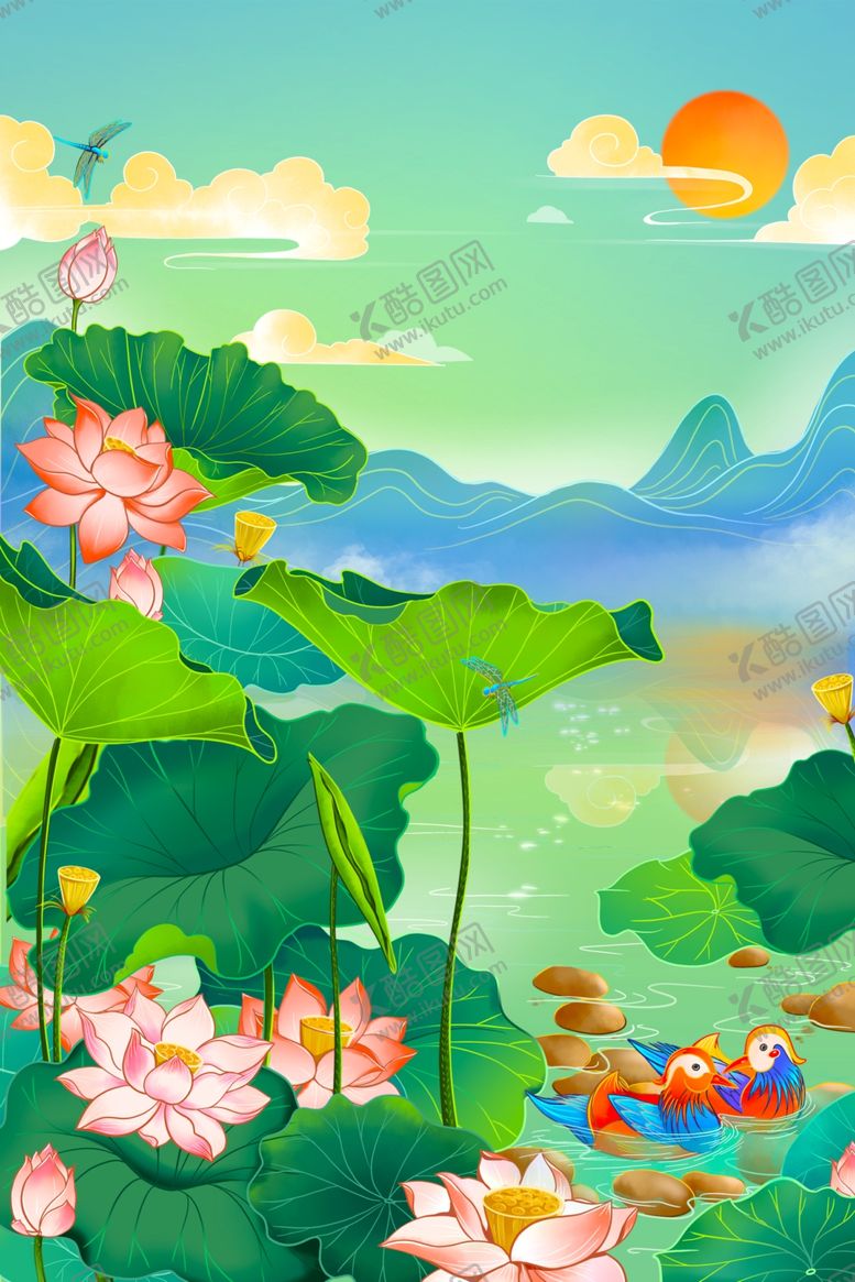 编号：29450404172024063241【酷图网】源文件下载-夏日荷塘美景