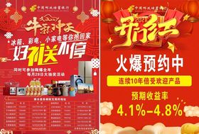 银行开门红渤定存海报设计