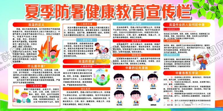 编号：10336102142209097981【酷图网】源文件下载-夏季防暑健康宣传栏