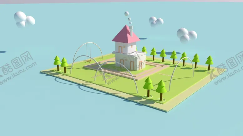 编号：65596410202104354457【酷图网】源文件下载-房屋出c4d