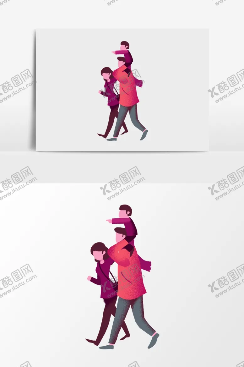 编号：45738906251722573612【酷图网】源文件下载-手绘一家人外出游玩