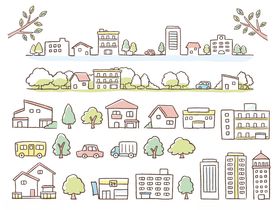 城市与乡村建筑简笔画