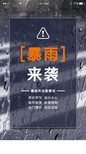 暴雨预警海报