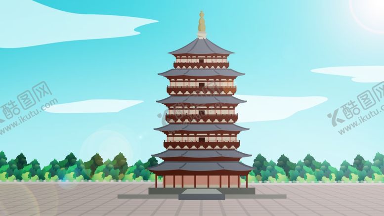 编号：78109510040438023888【酷图网】源文件下载-中国风建筑插画