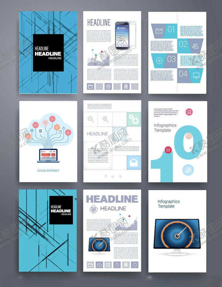 编号：17876510120255598373【酷图网】源文件下载-多样宣传册设计模板展示