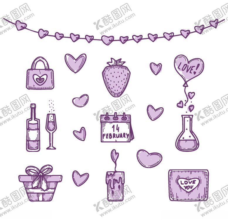 编号：56428510081044372687【酷图网】源文件下载-浪漫情人节元素